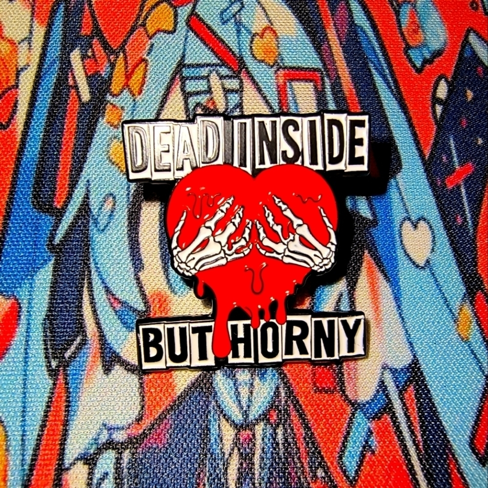 Red and Black Enamel Pin